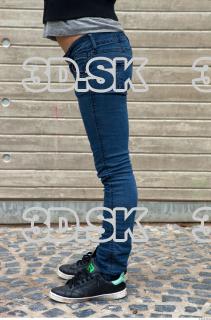 Female leg deep blue jeans reference 0001